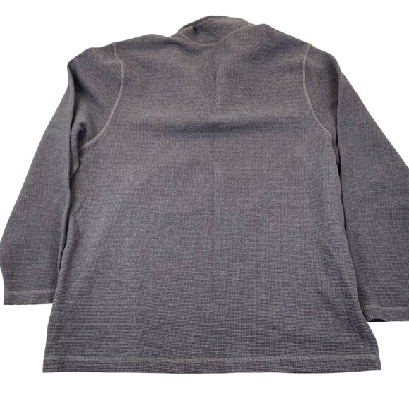 One Day Away Mens Quarter-Zip Pullover XXL Gray Waffle Knit 60% Cotton 40% Polye - Picture 2 of 7